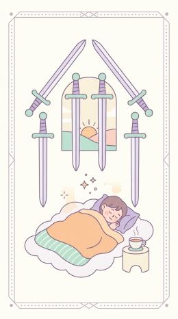 소드 4 타로 카드
