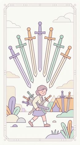 소드 7 타로 카드