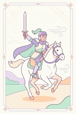소드 나이트 타로 카드